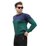 Madmext Lacivert Desenli İki Renk Bisiklet Yaka Erkek Triko Kazak 7276,Lacivert 2XL