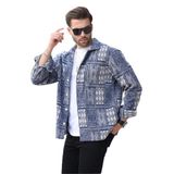 Madmext Lacivert Desenli Tek Cepli Erkek Polar Gömlek 6751,Lacivert M