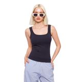 Madmext Lacivert Fitilli Görünümlü Askılı Basic Atlet Mg2057,Lacivert M
