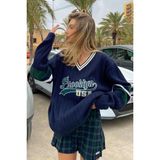 Madmext Lacivert Kadın Kazak Mad Girls Bebe Yaka Klasik Kesim Günlük Stil