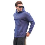 Madmext Lacivert Kapüşonlu Cep Detaylı Baskılı Erkek Sweatshirt 7064,Lacivert L