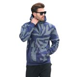 Madmext Lacivert Kapüşonlu Cep Detaylı Baskılı Erkek Sweatshirt 7087,Lacivert S