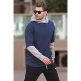 Madmext Lacivert Kapüşonlu Cep Detaylı Erkek Sweatshirt 7071