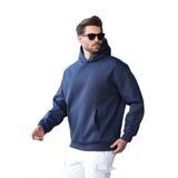 Madmext Lacivert Kapüşonlu Kanguru Cep Erkek Sweatshirt E7169,Lacivert S