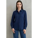 Madmext Lacivert Modern Kesim Kadın Gömlek MG2674 - XL