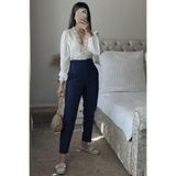 Madmext Lacivert Önü Biyeli Yüksek Bel Kadın Pantolon MG2425