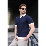 Madmext Lacivert Polo Yaka Triko Erkek Tişört E7464