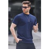 Madmext Lacivert Regular Fit Basic Erkek Tişört 6131