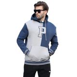 Madmext Lacivert Renk Bloklu Kapüşonlu Baskılı Erkek Sweatshirt 7078,Lacivert M