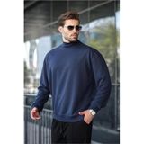 Madmext Lacivert Yarım Balıkçı Yaka Erkek Basic Sweatshirt E7158,Lacivert L