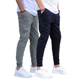 Madmext Lacivert/Füme Paçası Lastikli 2'Li Paket Erkek Eşofman Altı E7446,Füme/Lacivert S