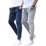 Madmext Lacivert/Gri Basic 2'li Paket Erkek Eşofman Altı E7444