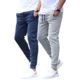 Madmext Lacivert/Gri Basic 2'Li Paket Erkek Eşofman Altı E7444,Lacivert/Gri 2XL