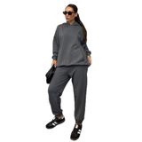 Madmext Mad Girls Füme Kapüşonlu Kadın Eşofman Takımı Mg1225,Gri M