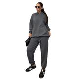 Madmext Mad Girls Füme Kapüşonlu Kadın Eşofman Takımı Mg1225,Gri S
