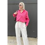 Madmext Mad Girls Fuşya Oversize Gömlek Mg1369,Fuşya M