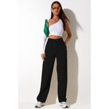 Madmext Mad Girls Kadın Siyah Palazzo Jean, Regular Fit, Düz Denim Pantolon