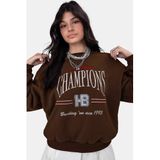 Madmext Mad Girls Kahverengi Kadın Sweatshirt Mg930,Kahverengi S