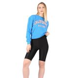 Madmext Mad Girls Mavi Bisiklet Yaka Kadın Sweatshirt Mg789,Mavi L