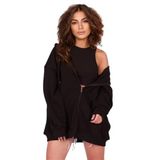 Madmext Mad Girls Siyah Kapüşonlu Sırt Baskılı Sweatshirt Mg1195,Siyah S