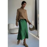 Madmext Mad Girls Yeşil Saten Etek MG1409 - XL