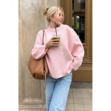 Madmext Madmext MG1972 Bisiklet Yaka Oversize Triko Kadın Kazak - Pembe