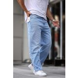 Madmext Mavi Erkek Yıkamalı Baggy Jean 7216