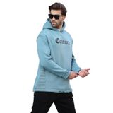 Madmext Mavi Kapüşonlu Baskılı Erkek Sweatshirt 7090,Mavi L