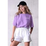 Madmext MG1197 Mad Girls Lila Baskılı T-Shirt