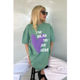 Madmext MG1202 Mad Girls Lila Baskılı Kadın T-shirt