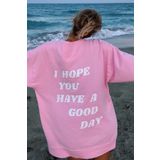 Madmext MG1219 Pembe Mad Girls Sırt Baskılı Kadın Sweatshirt