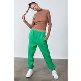 Madmext MG1235 Kadın Yeşil Beli Lastikli Oversize Eşofman Altı