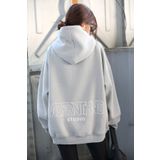 Madmext Mg1287 Mad Girls Boyalı Gri Baskılı Oversize Sweatshirt