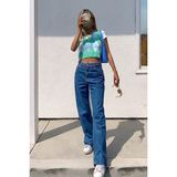 Madmext MG1289 Mad Girls Mavi Palazzo Jean