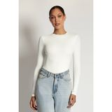 Madmext MG1292 Mad Girls Beyaz Fitilli Bodysuit