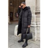 Madmext MG1303 Mad Girls Siyah Uzun Şişme Kadın Mont