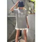 Madmext Mg1512 Gri Baskılı Oversize Tişört