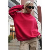 Madmext MG1559 Fuşya Bisiklet Yaka Basic Kadın Sweatshirt