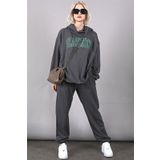 Madmext MG1561 Füme Oversize Baskılı Erkek Eşofman Takım