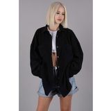Madmext MG1562 Siyah Oversize Kadın Gömlek Ceket