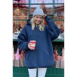 Madmext MG1566 Lacivert Kadın Sweatshirt