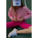 Madmext MG1676 Pembe Basic Bisiklet Yaka Kadın Sweatshirt