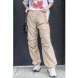 Madmext MG1726 Bej Paraşüt Jogger Kadın Pantolon