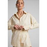 Madmext MG1794 Bej Oversize Basic Kadın Gömlek