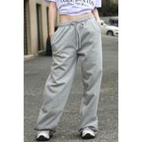 Madmext MG1809 Gri Çizgili Oversize Kadın Pantolon