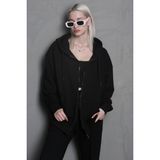 Madmext MG1900 Siyah Kapüşonlu Kadın Sweatshirt