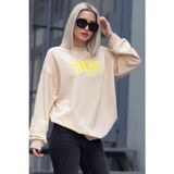 Madmext MG1922 Bej Kadın Sweatshirt