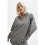 Madmext MG1933 Boyalı Gri Kadın Sweatshirt
