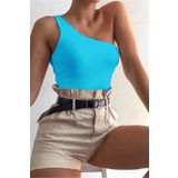 Madmext MG325 Mad Girls Tek Omuz Turkuaz Askılı Body