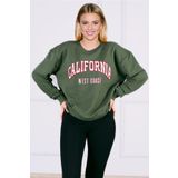 Madmext MG789 Haki Mad Girls Bisiklet Yaka Kadın Sweatshirt